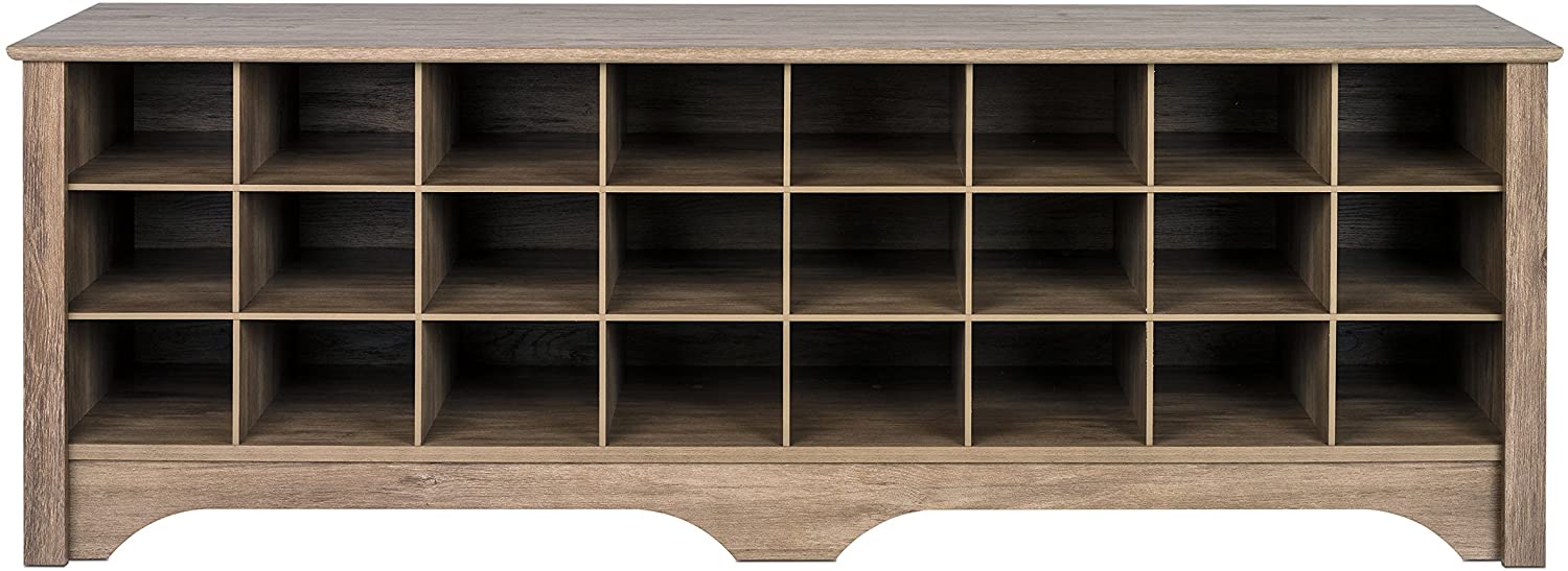 Benches : 24 Pair Shoe Storage Cubby Bench