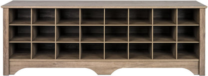 Benches : 24 Pair Shoe Storage Cubby Bench