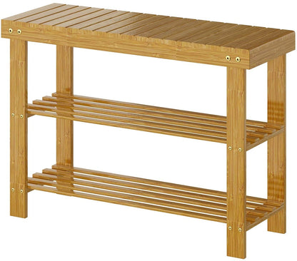Benches: 3-Tier Bamboo Shoe Rack Bench