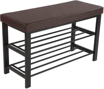 Benches: 3-Tier Shoe Rack with Storage Organizer with Foam Padded Seat