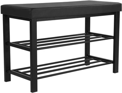 Benches: 3-Tier Shoe Rack with Storage Organizer with Foam Padded Seat
