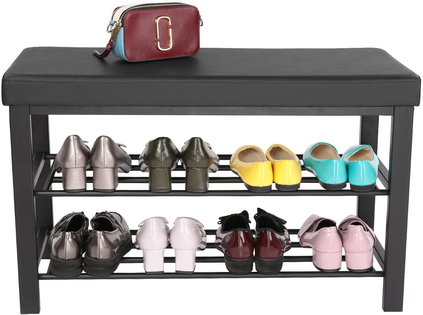 Benches: 3-Tier Shoe Rack with Storage Organizer with Foam Padded Seat