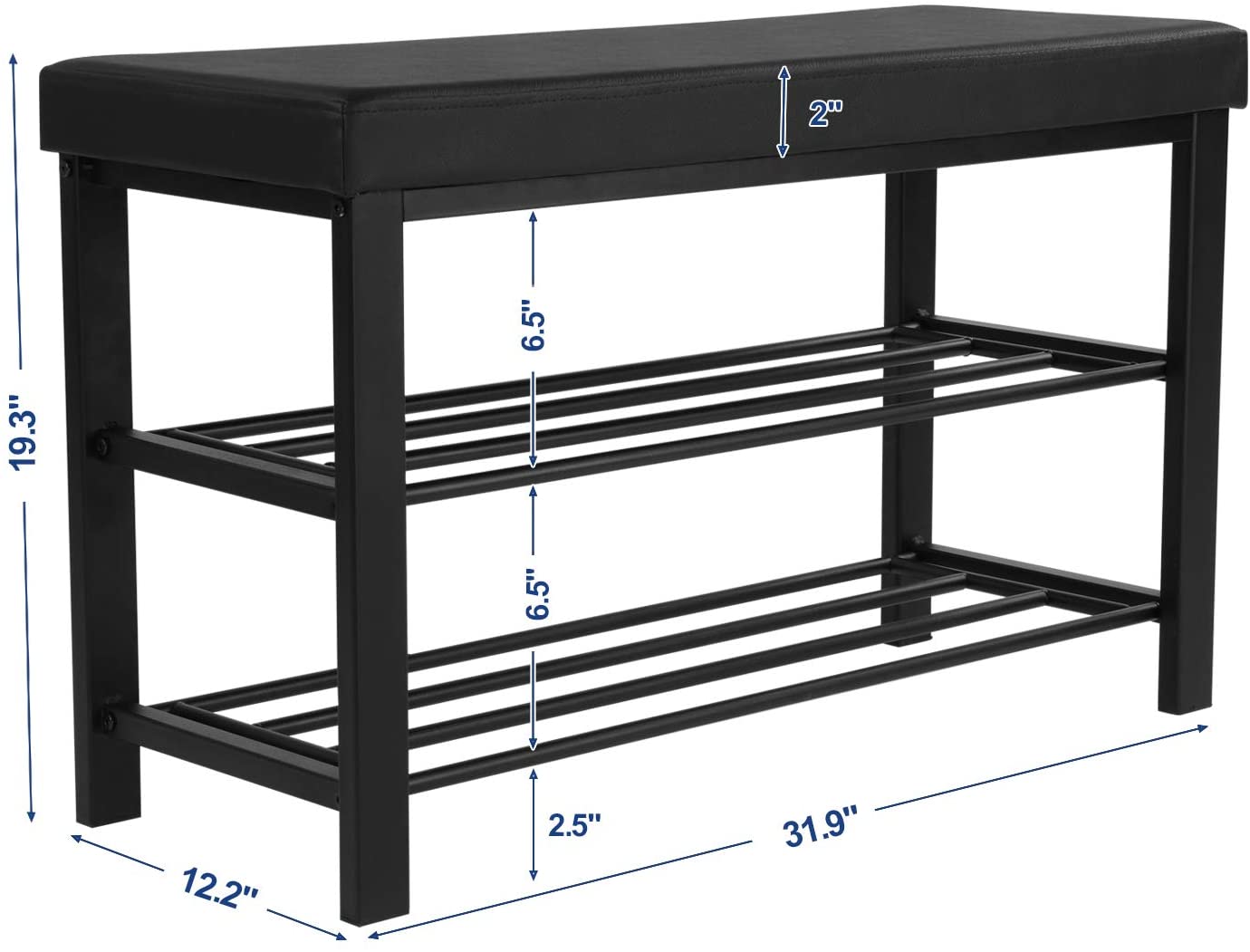 Benches: 3-Tier Shoe Rack with Storage Organizer with Foam Padded Seat