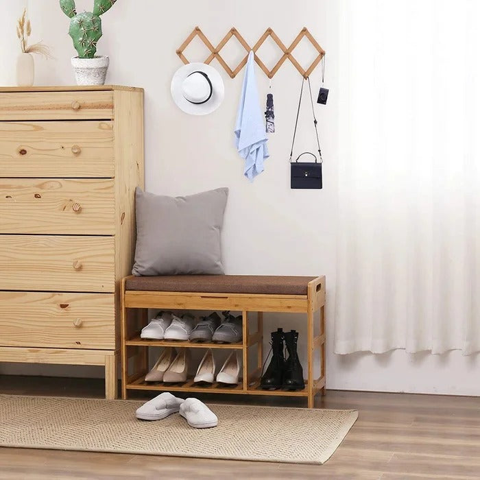 Benches: 5 Pair Shoe Rack With Seat