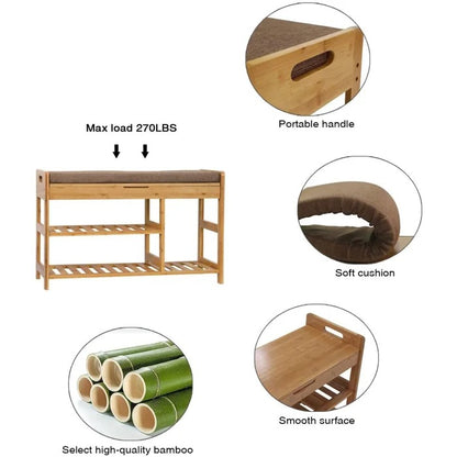 Benches: 5 Pair Shoe Rack With Seat