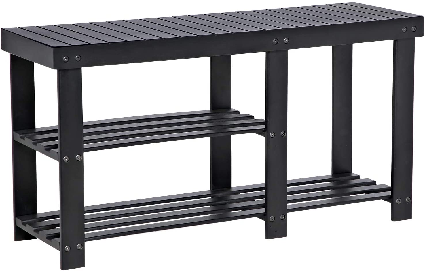 Benches : Bamboo Shoe Rack Bench & Storage Organizer, 3 Tiers Shoe Shelf