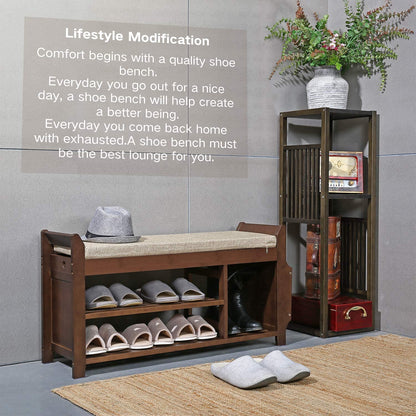 Benches : Bench Shoe Rack  Organizer with Storage Basket Side Drawer