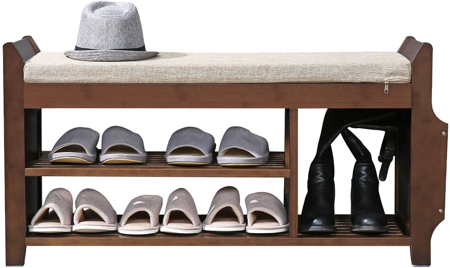 Benches : Bench Shoe Rack  Organizer with Storage Basket Side Drawer
