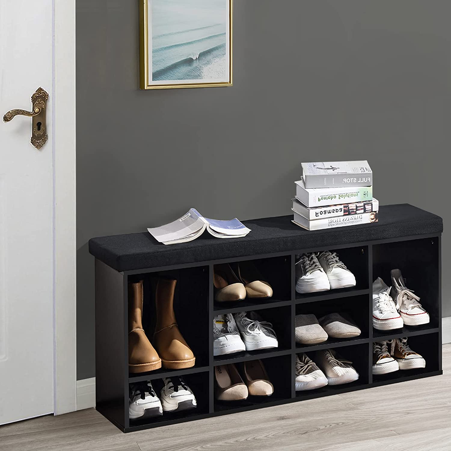 Benches Bench for Entryway, Bedroom, Living Room, Mudroom (Black) -1
