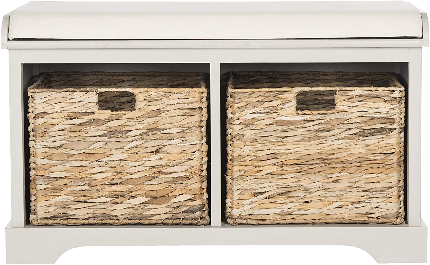 Benches Homes Collection Freddy Brown Wicker Storage Bench 