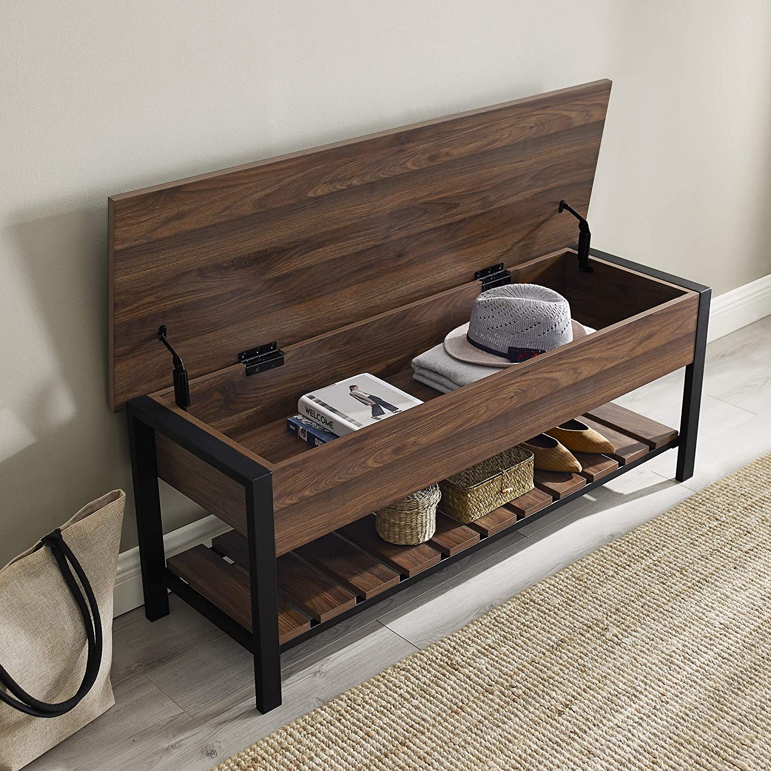 Benches: Lift Top Entry Bench with Bottom Rack