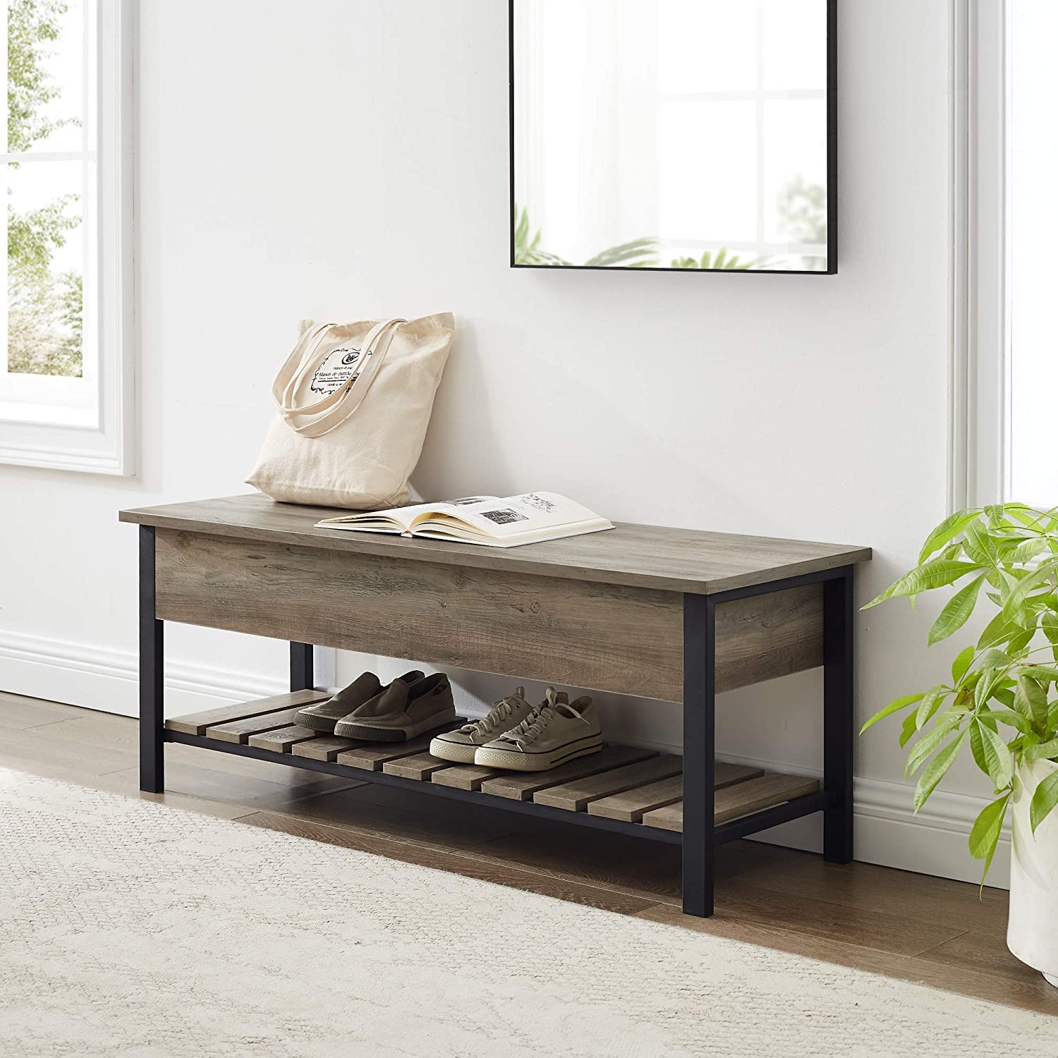 Benches: Lift Top Entry Bench with Bottom Rack