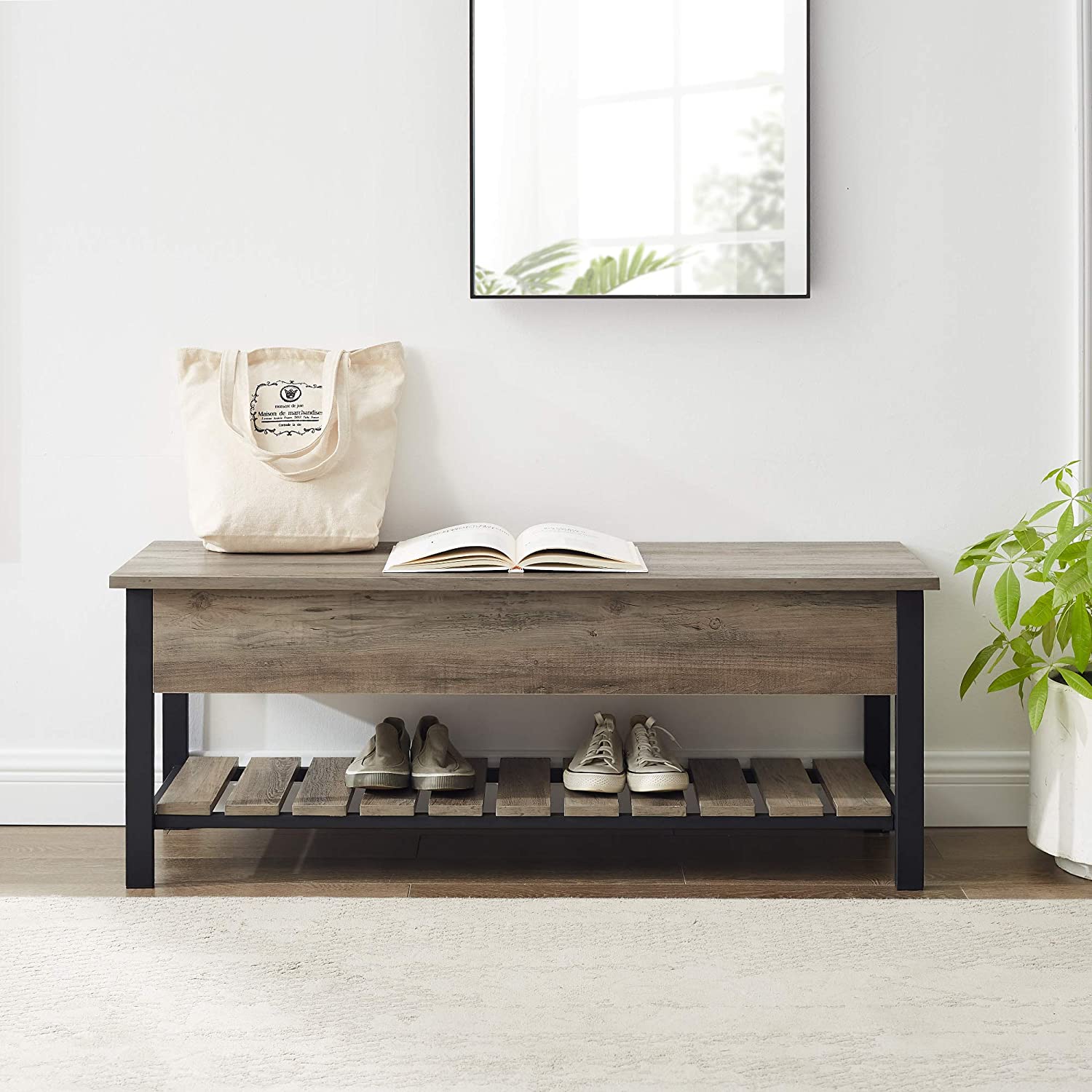 Benches: Lift Top Entry Bench with Bottom Rack