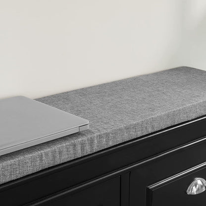 Benches Padded Seat Cushion, Hallway Bench Shoe Cabinet Shoe Bench (Black) 