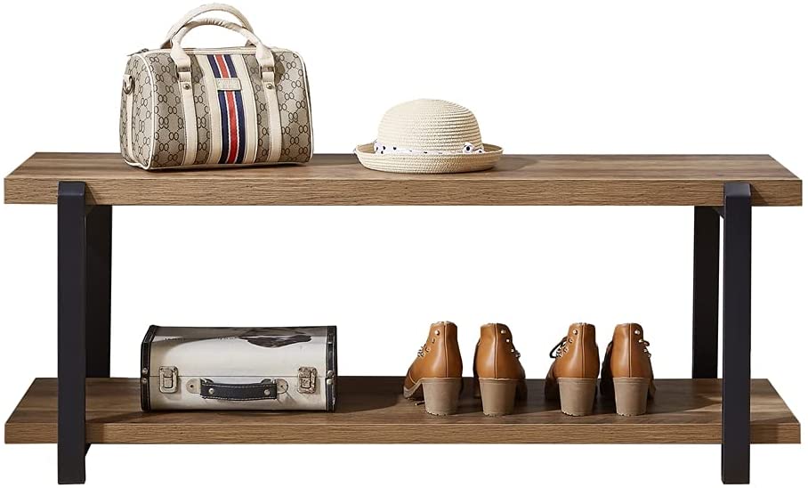 Benches: Rustic Oak Indoor Shoe Storage Bench Seat