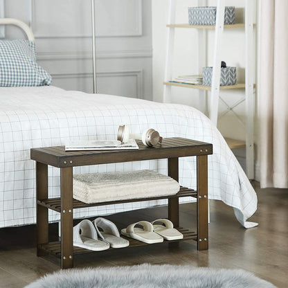Benches : Shoe Rack Bench,3-Tier Bamboo Shoe Organizer,Storage Shelf Holds