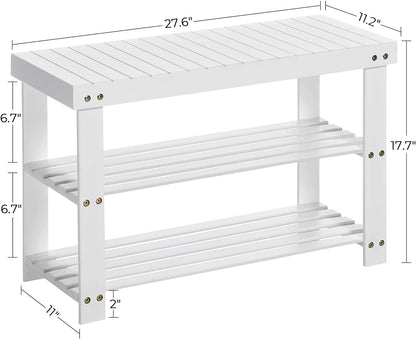 Benches : Shoe Rack Bench,3-Tier Bamboo Shoe Organizer,Storage Shelf Holds