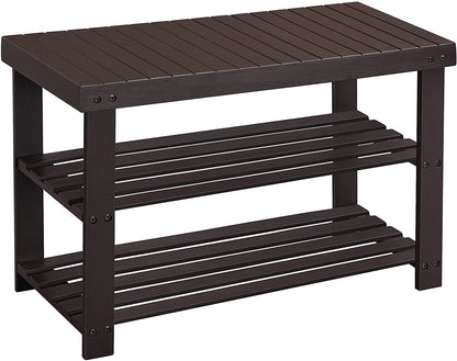 Benches : Shoe Rack Bench,3-Tier Bamboo Shoe Organizer,Storage Shelf Holds