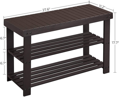 Benches : Shoe Rack Bench,3-Tier Bamboo Shoe Organizer,Storage Shelf Holds