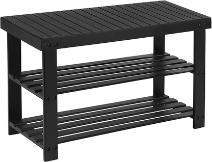 Benches : Shoe Rack Bench,3-Tier Bamboo Shoe Organizer,Storage Shelf Holds
