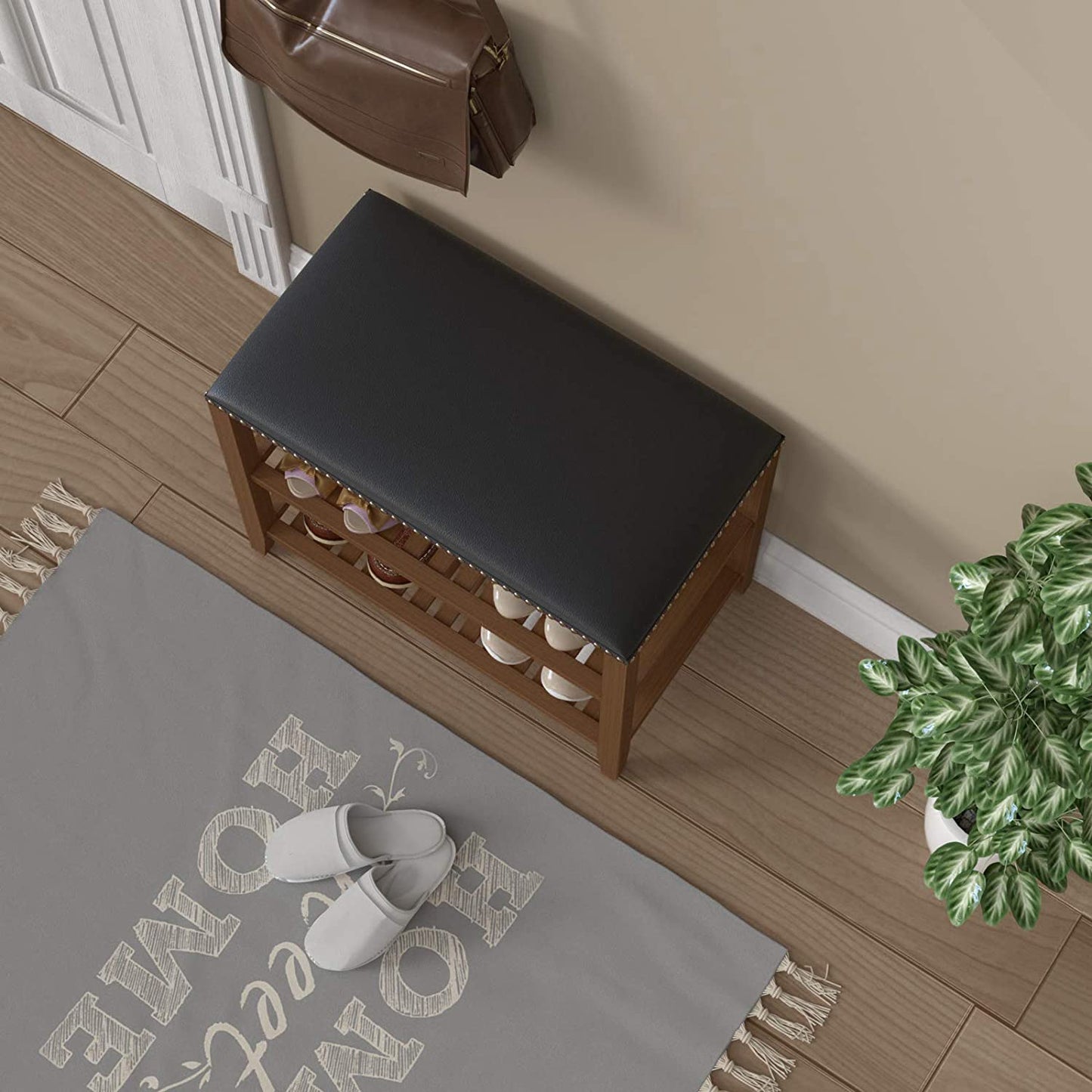 Benches : Shoe Rack Bench, 3-Tier Bamboo Shoe Storage Organizer