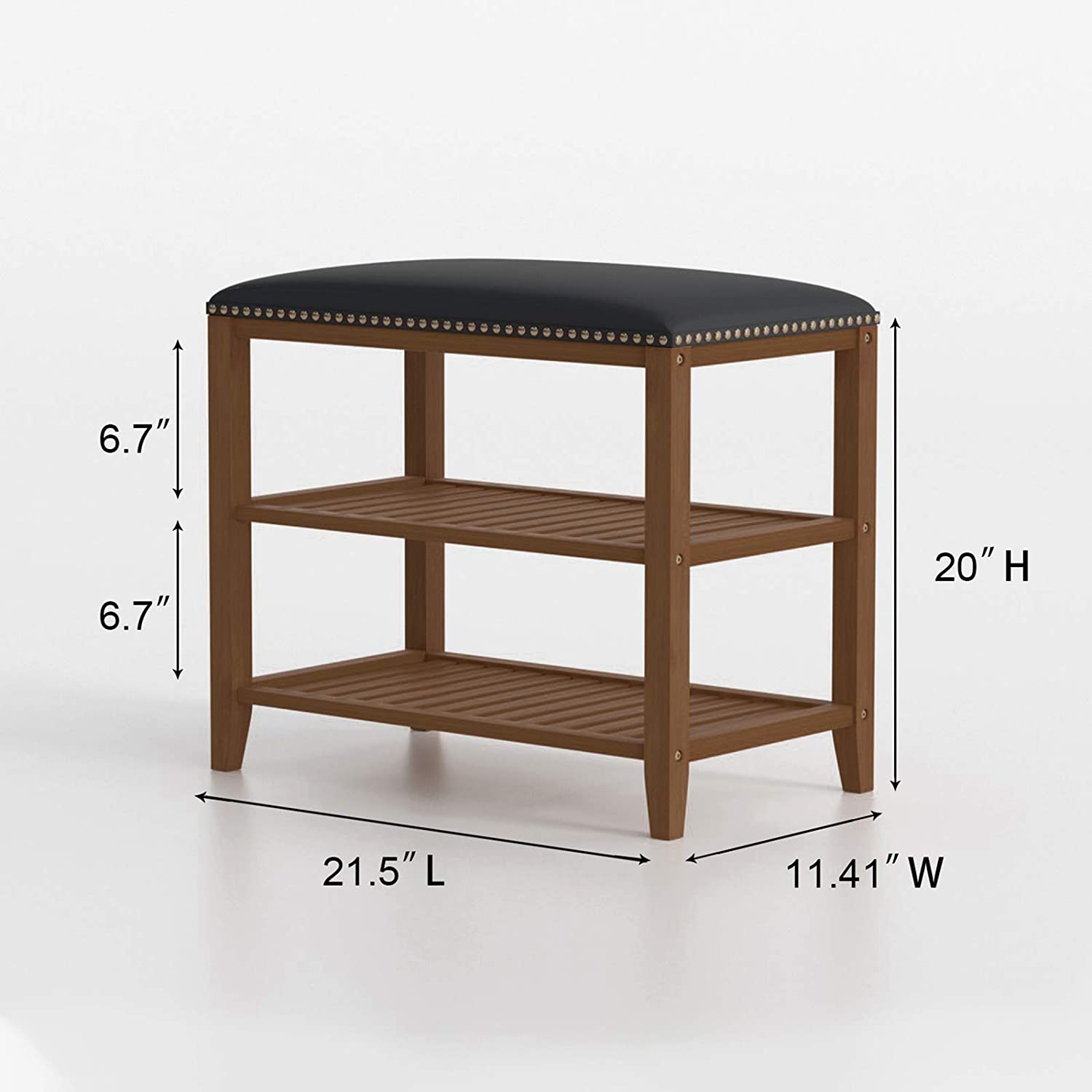 Benches : Shoe Rack Bench, 3-Tier Bamboo Shoe Storage Organizer
