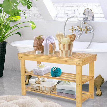 Benches : Shoe Rack Bench, 3-Tier Entryway Organizer Shelf with Storage Drawer