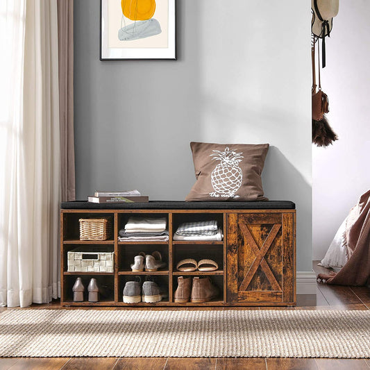 Benches : Storage Bench with Cupboard and 9 Open Compartments