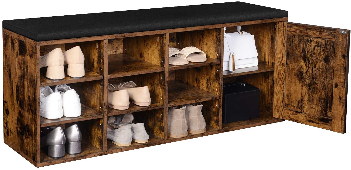 Benches : Storage Bench with Cupboard and 9 Open Compartments