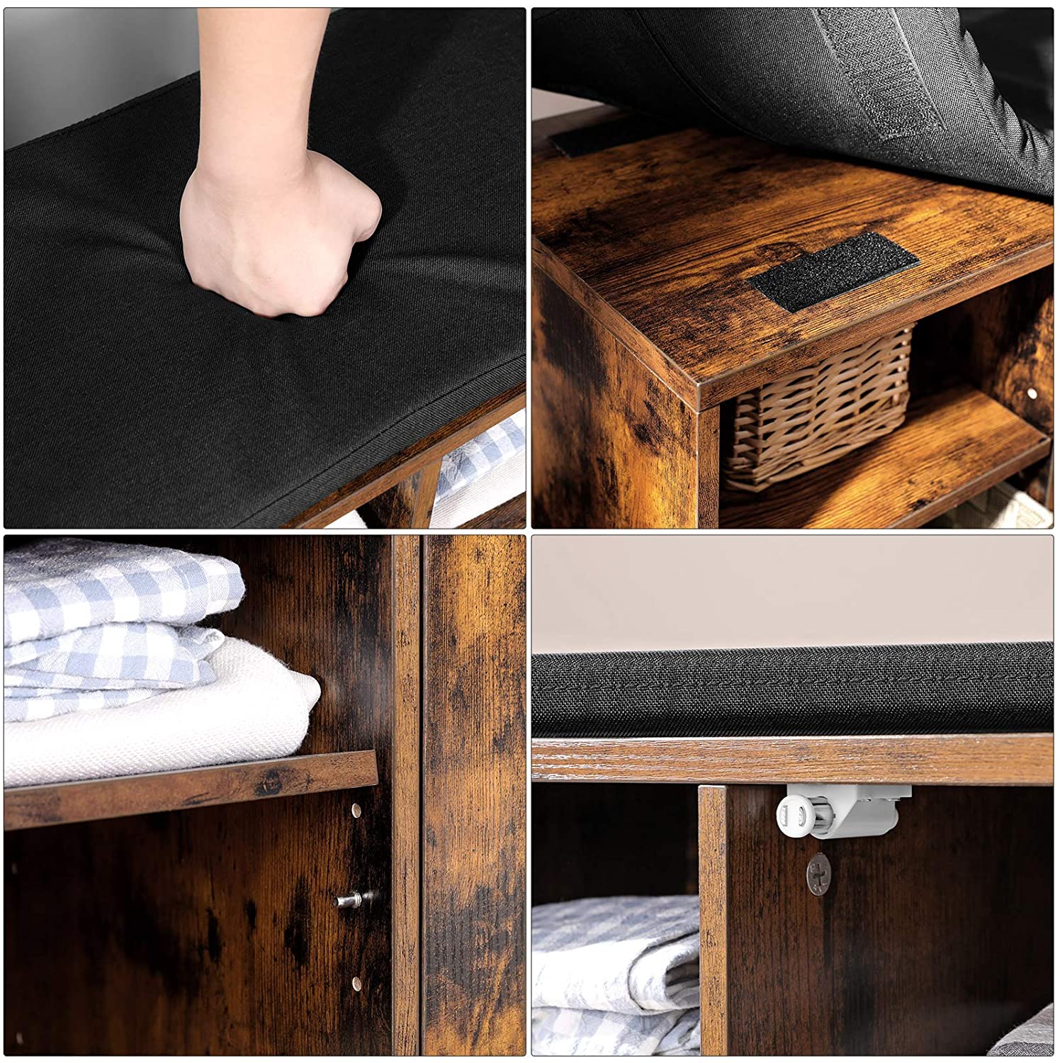 Benches : Storage Bench with Cupboard and 9 Open Compartments