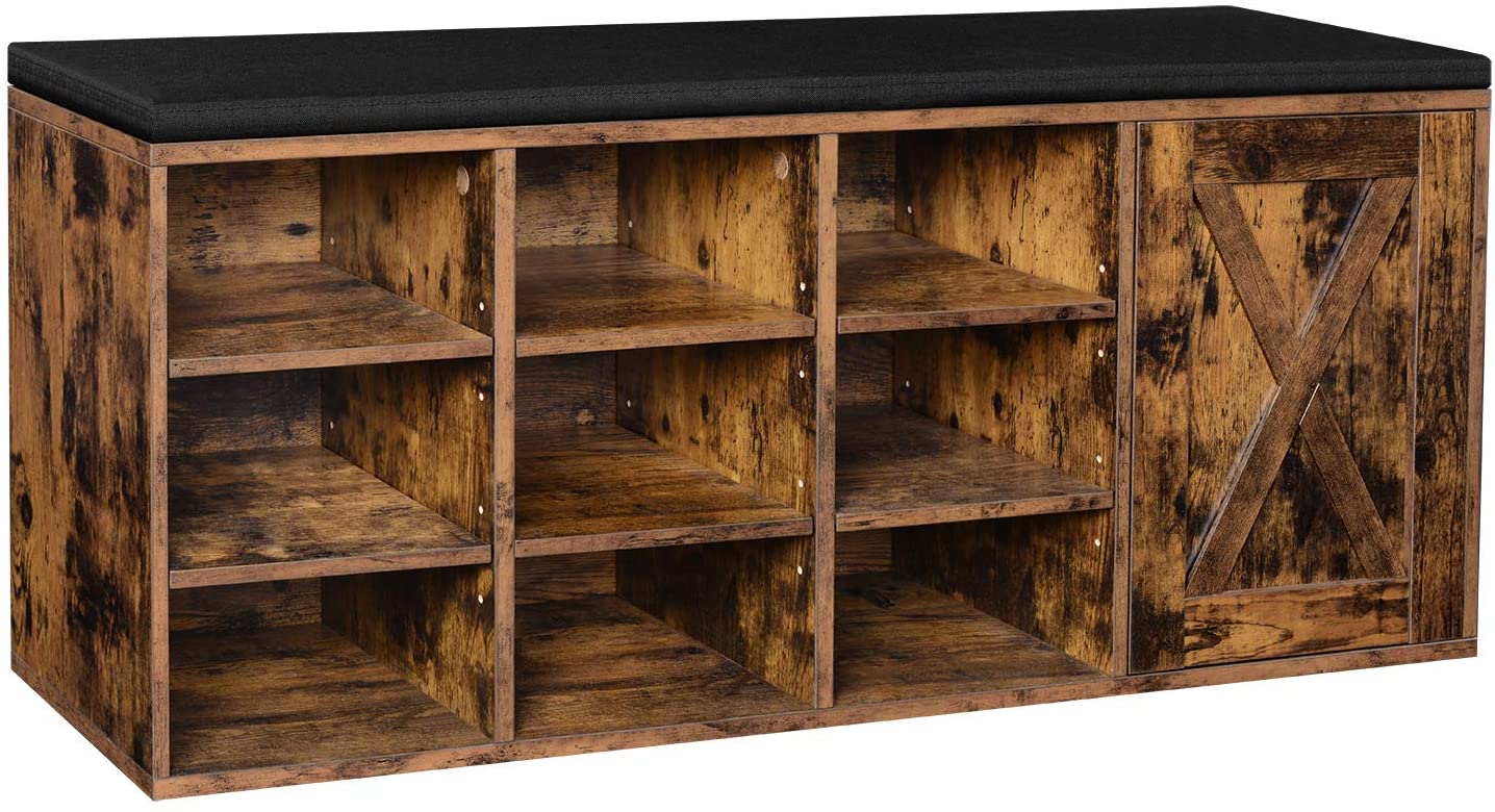 Benches : Storage Bench with Cupboard and 9 Open Compartments