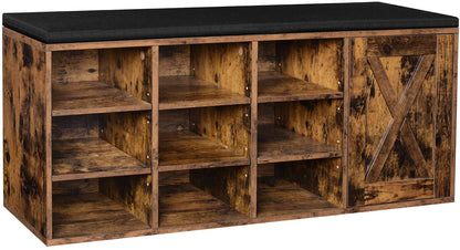 Benches : Storage Bench with Cupboard and 9 Open Compartments