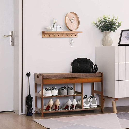 Benches  Storage Shelf with Cushion for Boots, Modern Stool for Bedroom Living Room