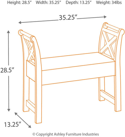 Benches Traditional Accent Bench with Hidden Storage Under Seat, Brown 