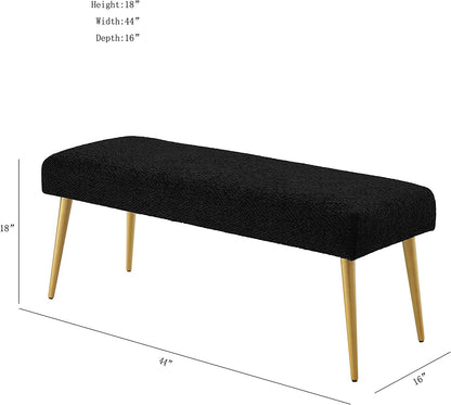 Benches : Upholstered Metal Legs Living Room Bench