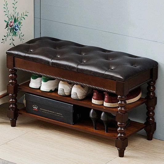 Benches: Vintage Shoe Rack with Seating for Entryway
