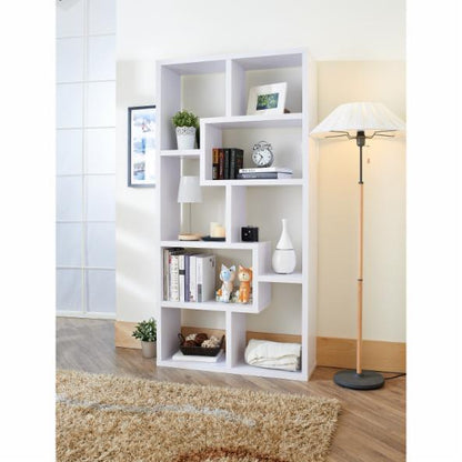 BookCase: Phantom Contoured Leveled Wooden Showcase Display Cabinet/ Bookcase - White