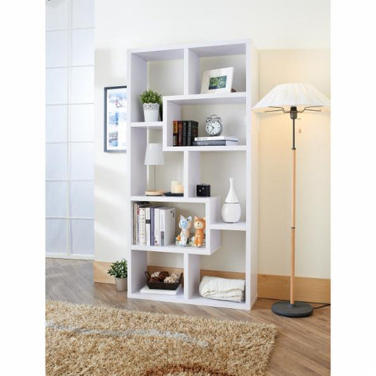 BookCase: Phantom Contoured Leveled Wooden Showcase Display Cabinet/ Bookcase - White
