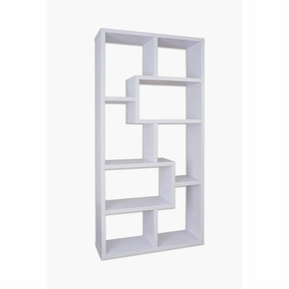 BookCase: Phantom Contoured Leveled Wooden Showcase Display Cabinet/ Bookcase - White