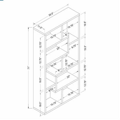 BookCase: Phantom Contoured Leveled Wooden Showcase Display Cabinet/ Bookcase - White