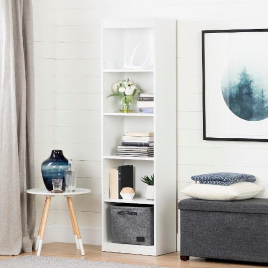 BookCase: Vennat 5-Shelf Narrow Bookcase