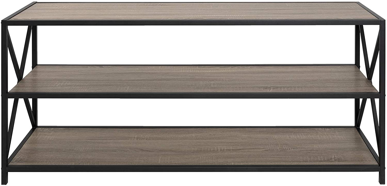 Bookshelf: 2 Shelf Industrial Wood Metal Bookcase Storage