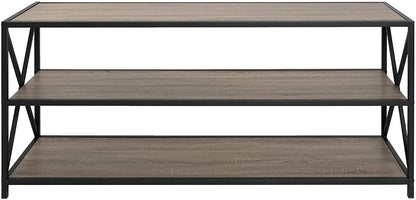 Bookshelf: 2 Shelf Industrial Wood Metal Bookcase Storage