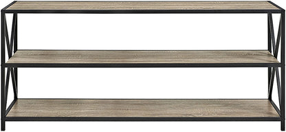 Bookshelf: 2 Shelf Industrial Wood Metal Bookcase Storage