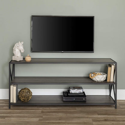 Bookshelf: 2 Shelf Industrial Wood Metal Bookcase Storage