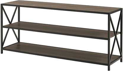 Bookshelf: 2 Shelf Industrial Wood Metal Bookcase Storage