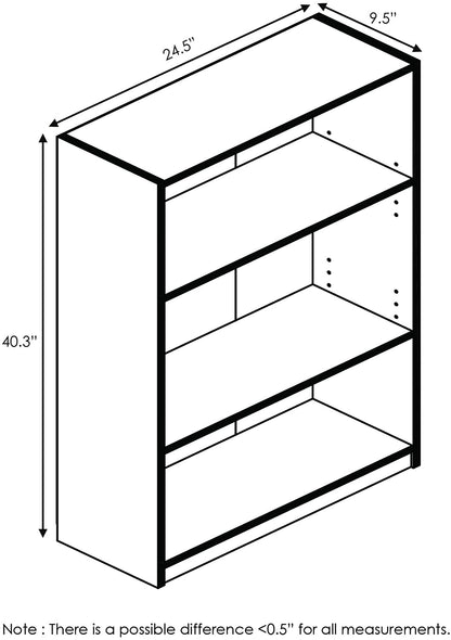 Bookshelf: 3-Tier Adjustable Shelf