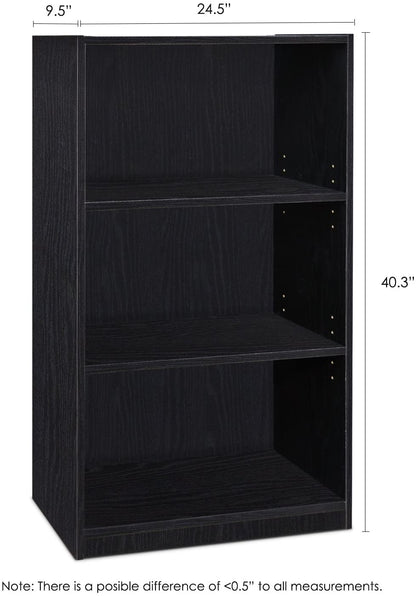 Bookshelf: 3-Tier Adjustable Shelf