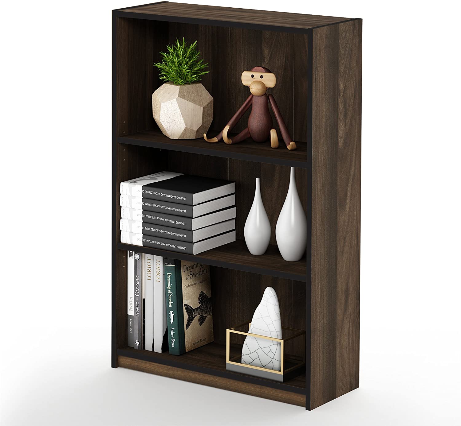 Bookshelf: 3-Tier Adjustable Shelf