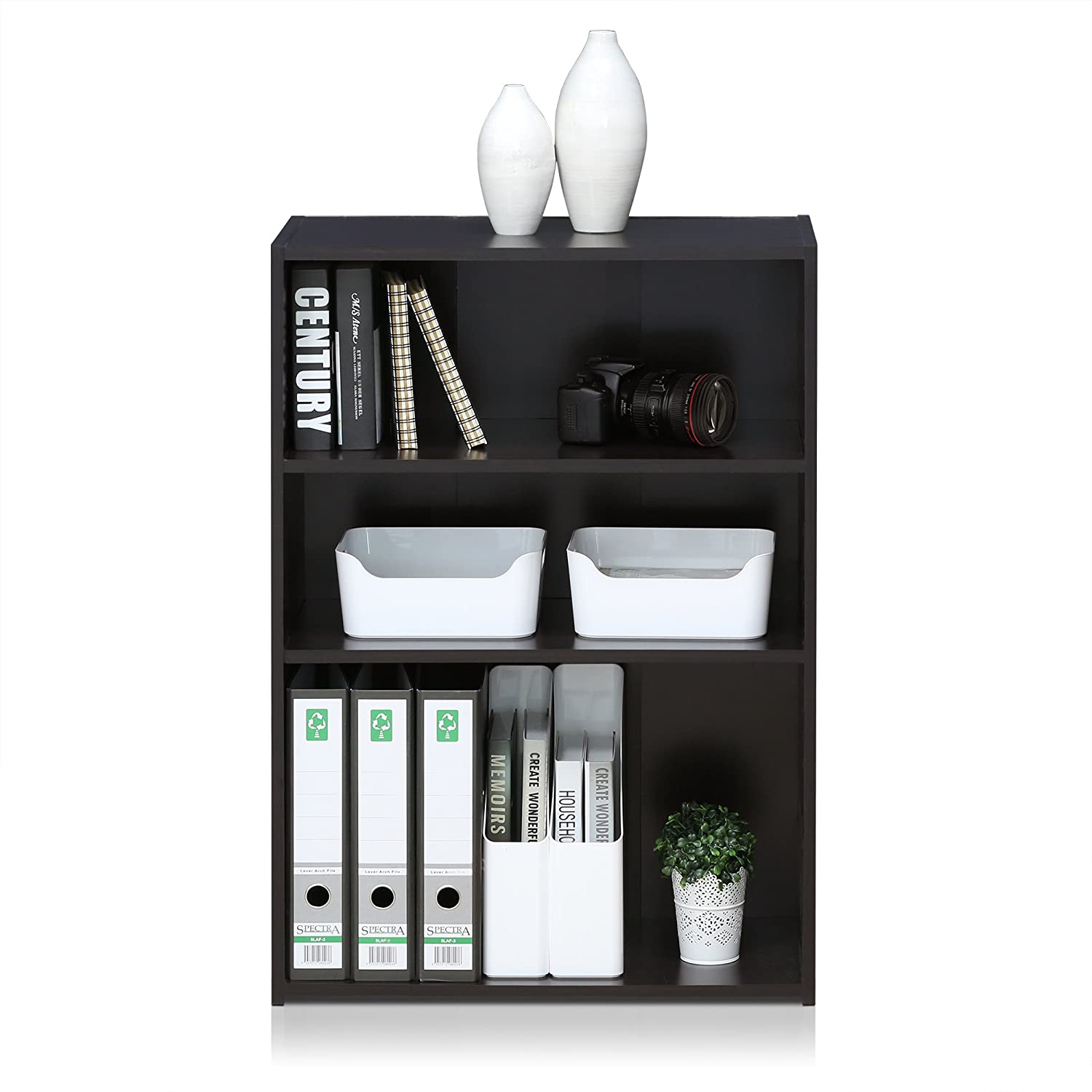 Bookshelf: 3-Tier Bookcase Storage Shelves